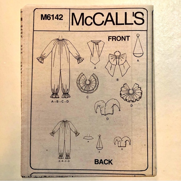 McCall’s M6142 Child’s Clown, Jester Uncut Sewing Pattern (7-8) - Picture 7 of 12